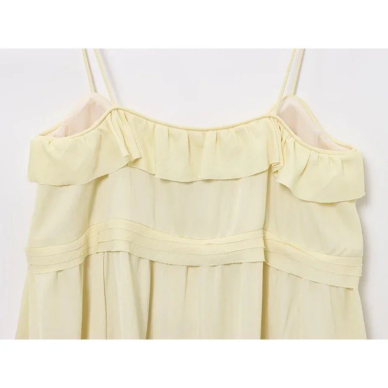 Moda em camadas decoração estilingue vestidos curtos para mulheres verão com decote em v sem mangas vestido feminino estilo praia vestidos