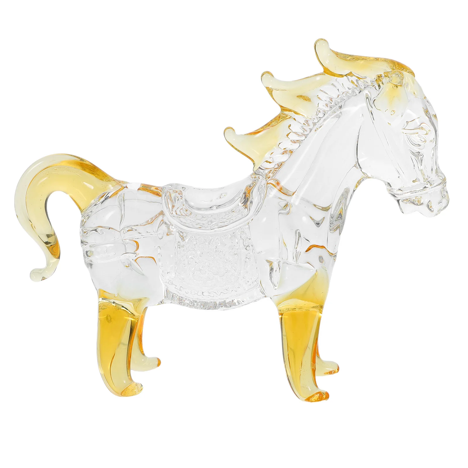 

Elegant Crystal Horse Statue for Home Decor Realistic Design Shiny Light Reflecting Ornament for Shelf Table Centerpiece