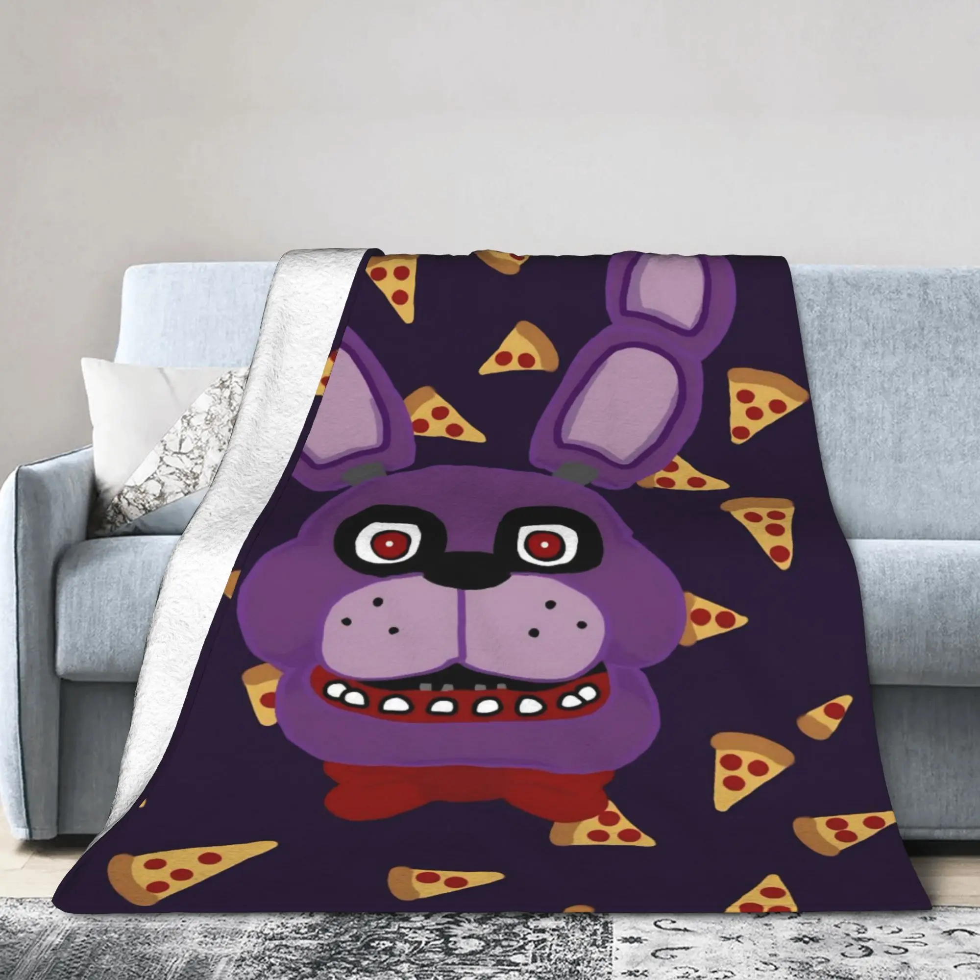 FNAF At Freddys Blankets Velvet Summer  Portable Super Warm Throw Blankets for Bed Couch Bedspread