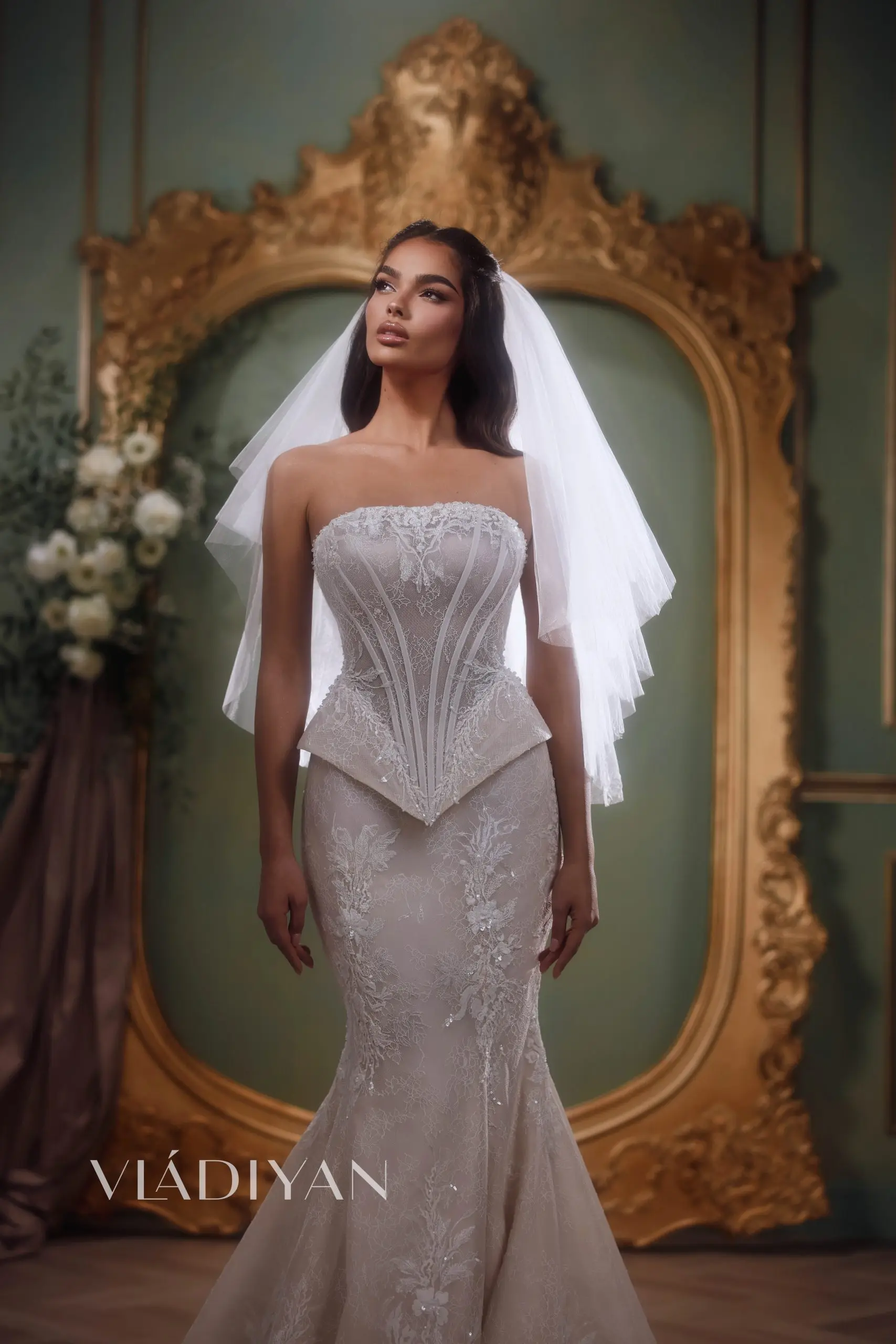 레이스 웨딩 드레스 인어 코르셋 vestidos de novia curvy desmontable dos piezas alta costura 여성 신부 신부 드레스 가운