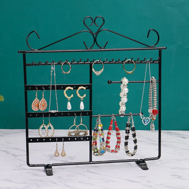 

Metal Jewelry Tower, Compact Earrings Organizer Necklaces Hanger Bracelets Display Stand