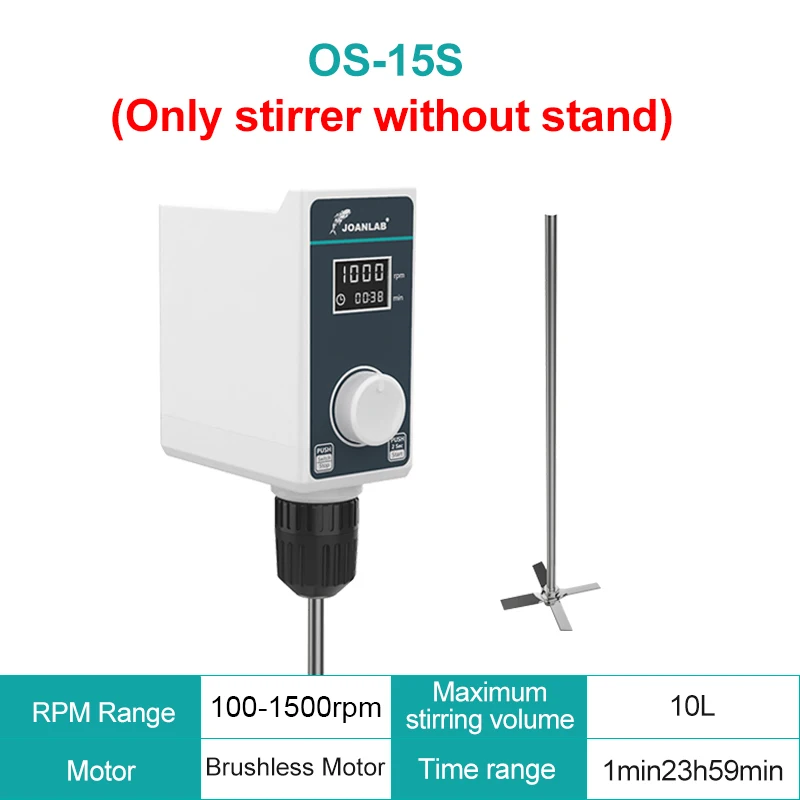JOANLAB Elektrische Roerder Laboratorium Digitale Display Roerder Mixer Lab Apparatuur 20L 1500rpm - afbeelding 1