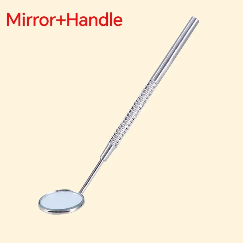 

Stainless Steel Dental Mouth Mirror with Handle Dental Hygiene Instrument Dental Pick Lab Dentist Prepare Tool