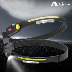 Motion Sensor Cob Headlamps Hand Wave Flashlight Micro Usb Rechargeable Headlight Waterproof Head Lamp Fishing Running Outdoor