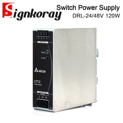 SignkoRay Original DELTA DIN Rail Type Switching Power Supply DRL-24V 120W 12V 24V 48V 120W 5A Single Phase