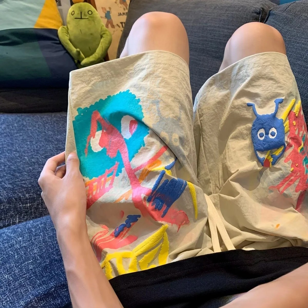 

Новые летние мужские брюки в американском стиле, тонкие дизайнерские свободные спортивные повседневные брюки большого размера с пятью четвертью