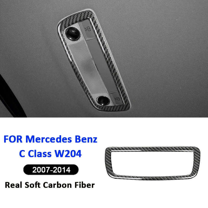

For Mercedes Benz C Class W204 2007-2014 Carbon Fiber Car Rear Reading Light Panel Frame Decorative Modification Sticker
