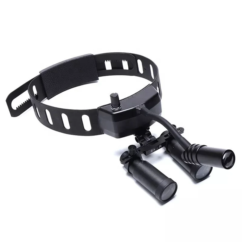 

Dental Medical Headband Loupe 4X 5X 6X 8X Magnifier With High Spot Surgical LED Headlight Brightness Adjustable Aluminum Box