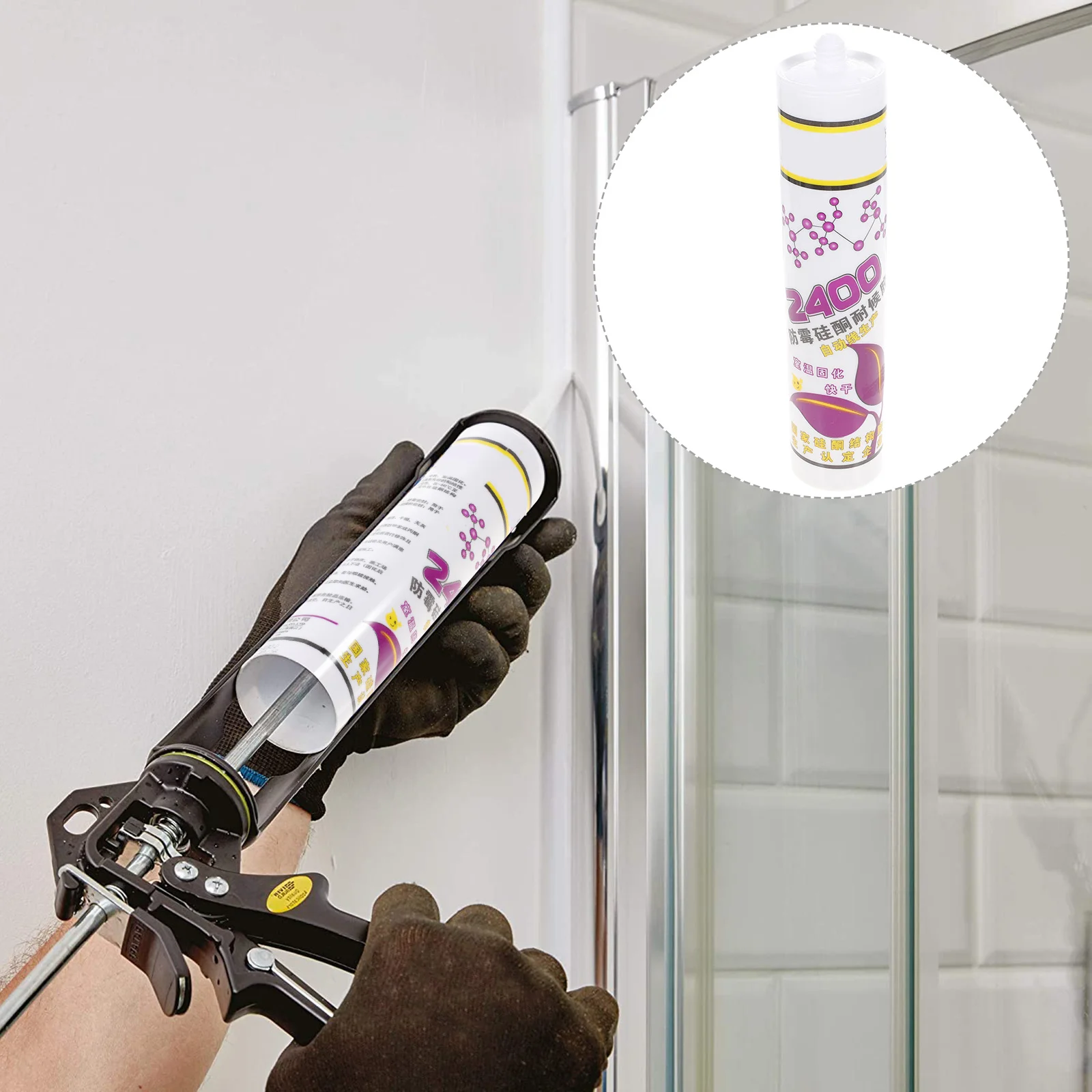 

Tub Caulking Sealant 280ml Easy to Use Spiral Sealed Packaging Waterproof Silicone Caulk for Home DIY Projects Repairs