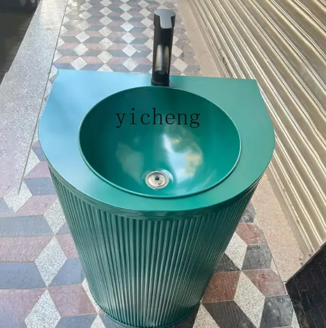 

ZK column wash basin color with lamp personalized wash basin Internet celebrity commercial pool barbecue bar wind wash basin