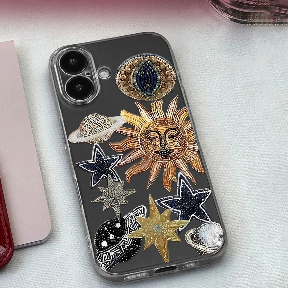 Sun Star Galaxy Fashion Phone Case For Iphone 17 16E 15 11 12 14 13 Xs Xr 7 8 Pro Max 16 Plus 17E Air Shockproof Cover Fundas