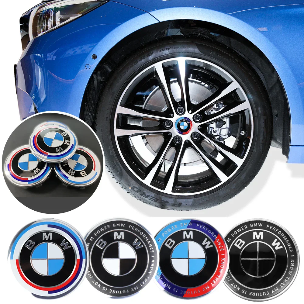 4pcs 56mm68mm Car Wheel Center Hub Cap badge For BMW E36 E46 E60 E90 E91 E92 E93 X5 E70 F10 F30 F20 M3 M5 G20 G30 Accessories