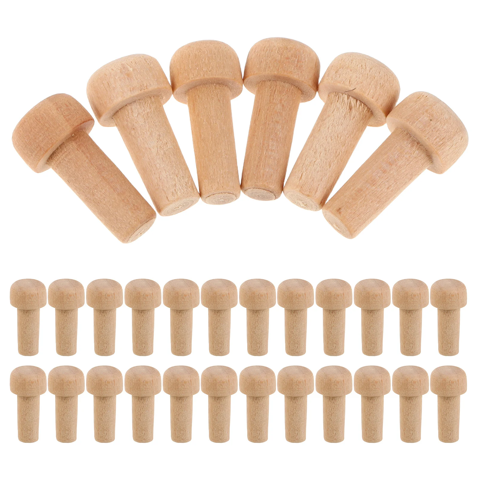 

50 шт., ручки в виде гриба из натурального дерева, длинные дюбели, незавершенная гладкая поверхность для DIY, деревянные колышки, поделки, живопись, аксессуары для домашнего декора