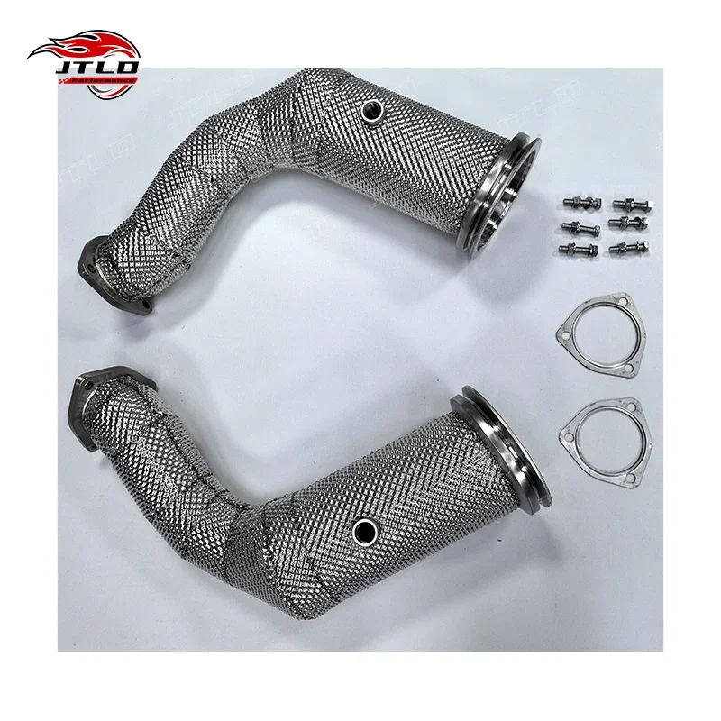 

JTLD Exhaust Downpipe For Lamborghini URUS For Audi RSQ8 4.0 V8 2018 With Heat Shield Without OPF Catless Exhaust Test Pipes