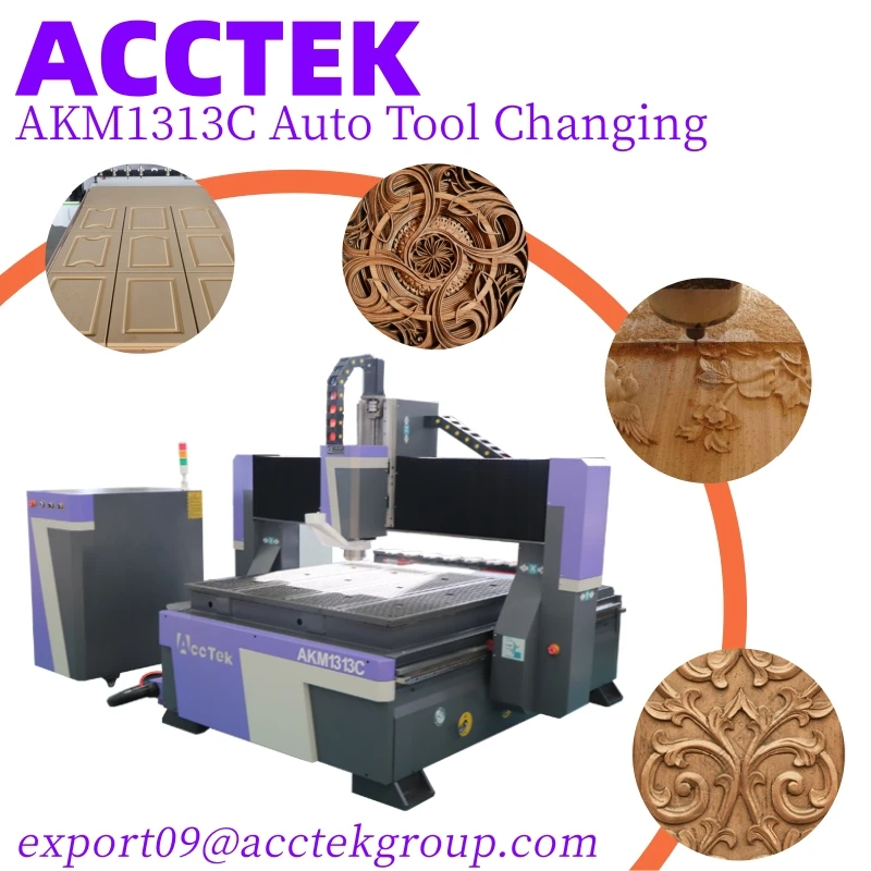 High Speed ATC Cnc Wood Milling Cutter CNC Router for Wood Carpentry Woodworking Tools AKM1313C3 High End CNC Machine