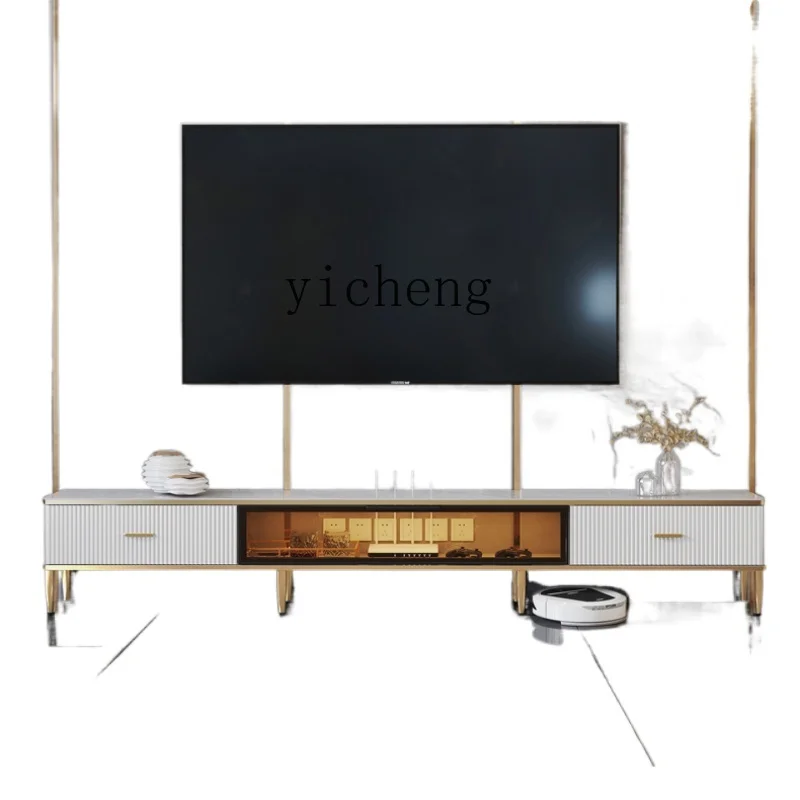 

XC Stone Plate TV Cabinet and Tea Table Combination Living Room Modern Simple Small Apartment Floor Cabinet