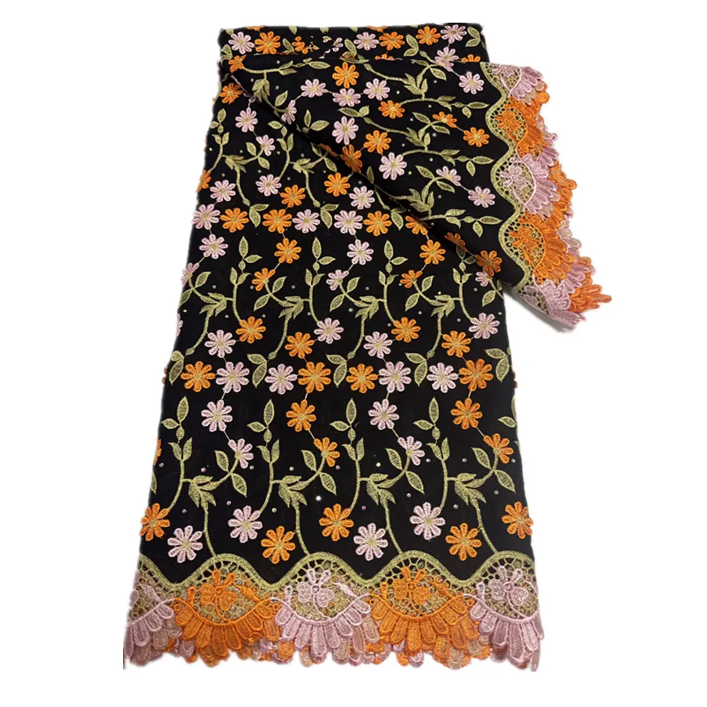 

Luxury French Guipure Cord Lace Fabric 5 Yards African Cotton Lace Fabric For Clothing Material 19A12