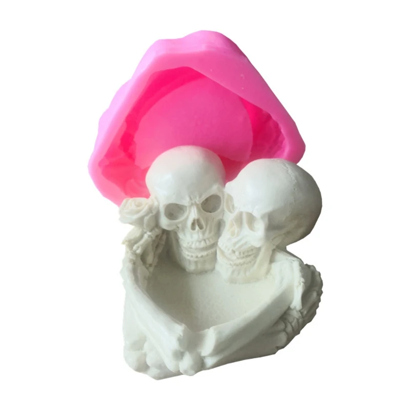 Couple Skull Ashtray Silicone Mold Resin Large Beauty Mold for Jewelry Making Dropship