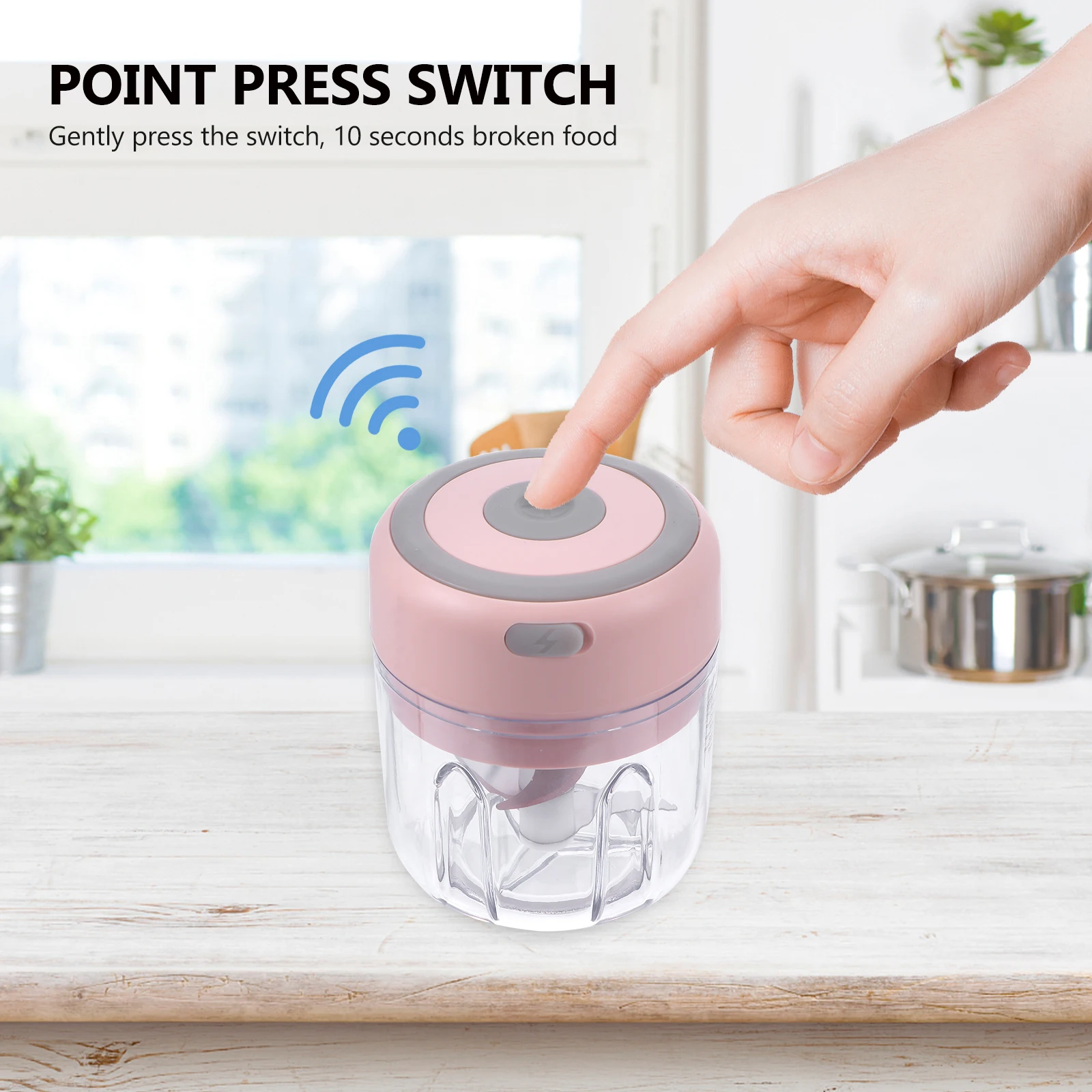 

Electric Garlic Crusher Mini Food Mincer Vegetable Chopper Onion Press Safe Easy Clean Kitchen Tool Fruit Chopper