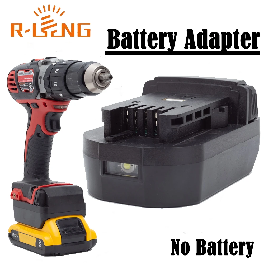 

Battery Converter Adapter for DeWalt 18V Li-ion to for Milwaukee 18V Series Power Cordless Tool W/LED Light and USB(NO Battery )