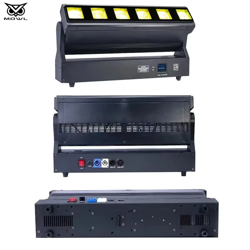6x40W 4in1 RGBW DMX512 Zoom LED Beam Moving Head Light High Lumen Projection Fixture for DJ Bar Disco Club Stage Event Lighting
