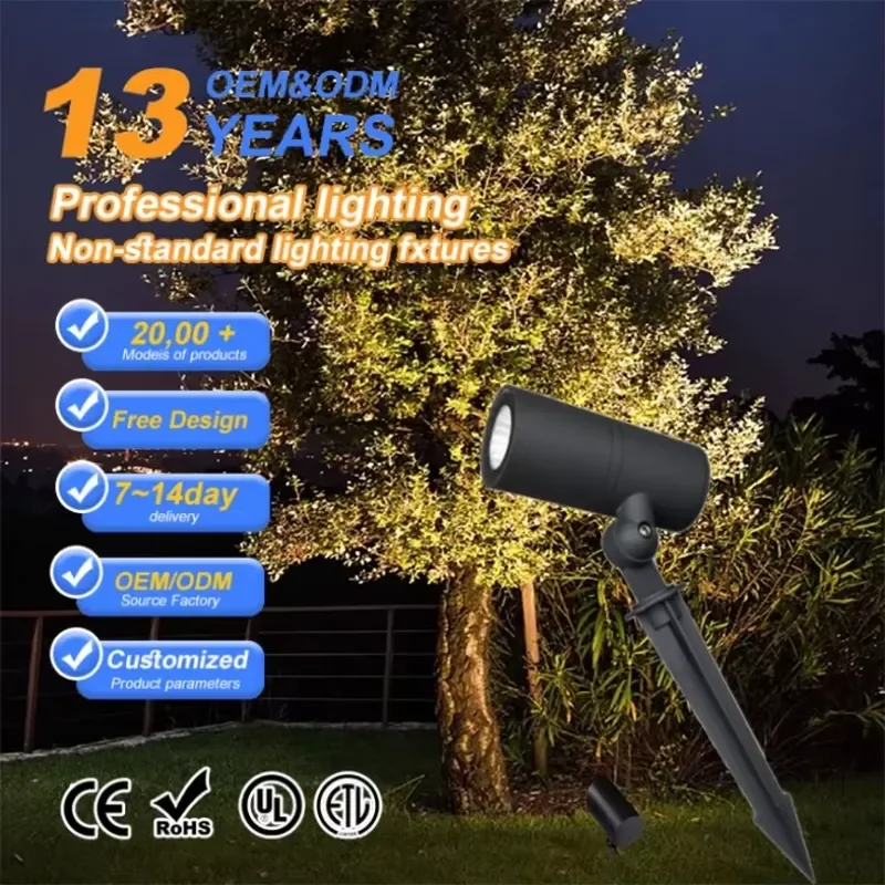 7W 10W IP65 Waterproof LED Garden Spike Lawn Light for Aluminum Spotlight High Quality Factory Customization