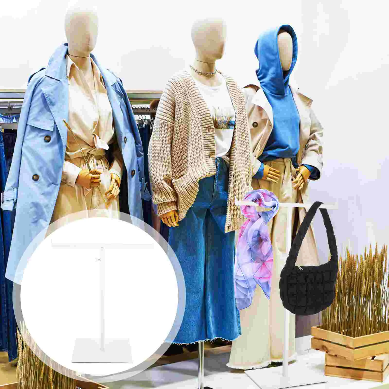 

Necklace Tie and Scarf Display Rack Miss Clothes inside Stainless Steel Chain Handbag Stand Holder