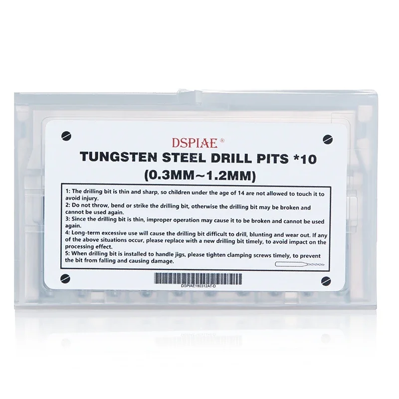 Imagem -04 - Tungsten Broca de Aço Aço Combo Grupo Model Tool Silver Hand Tool Hobby Acessório 0.3 mm a 1.2 mm 10 Pcs por Conjunto Dspiae-db03