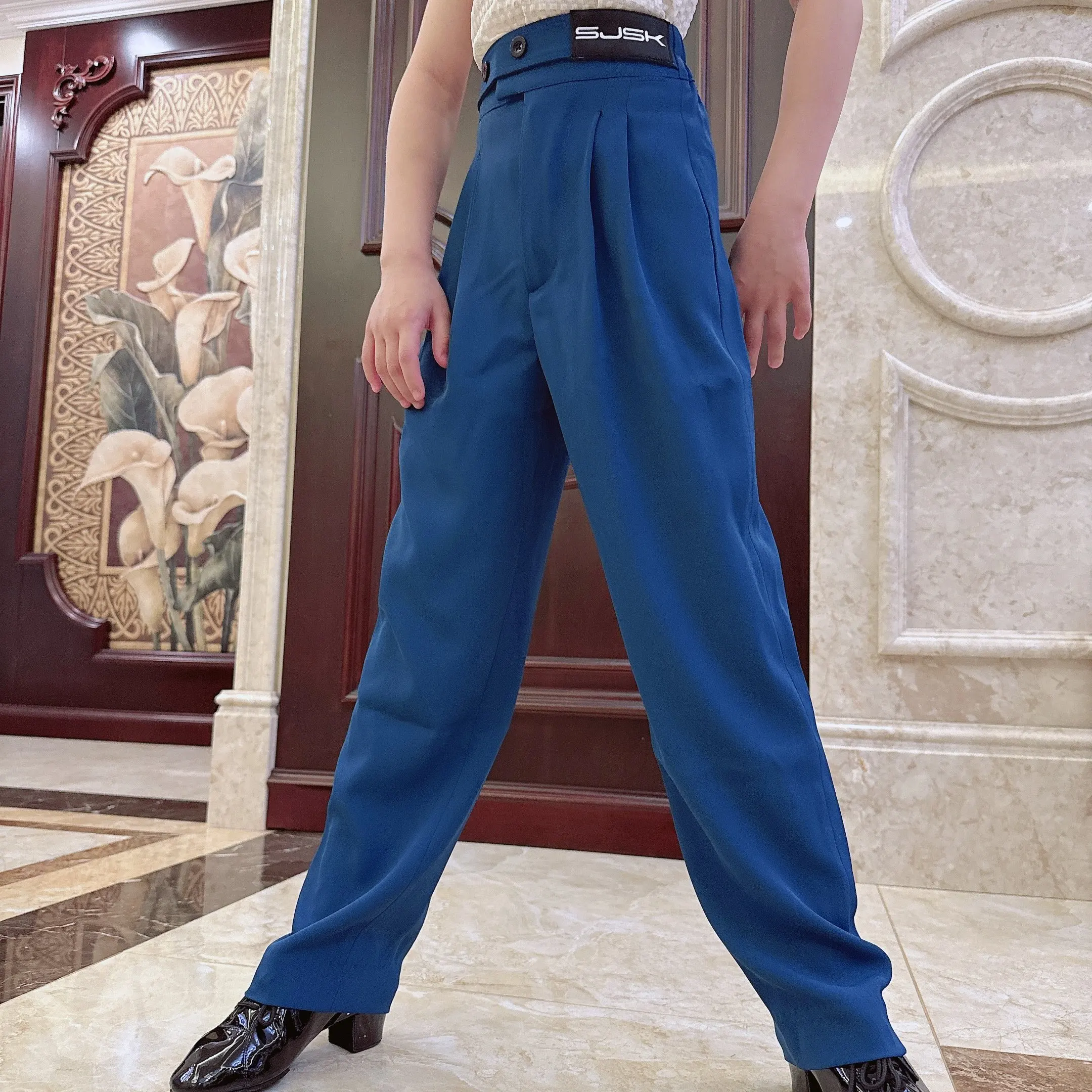 sjsk-latin-dancewear-high-waist-thin-training-pants-for-men-summer-new-sle-blue-jeans-daily-practice-suit-for-boys