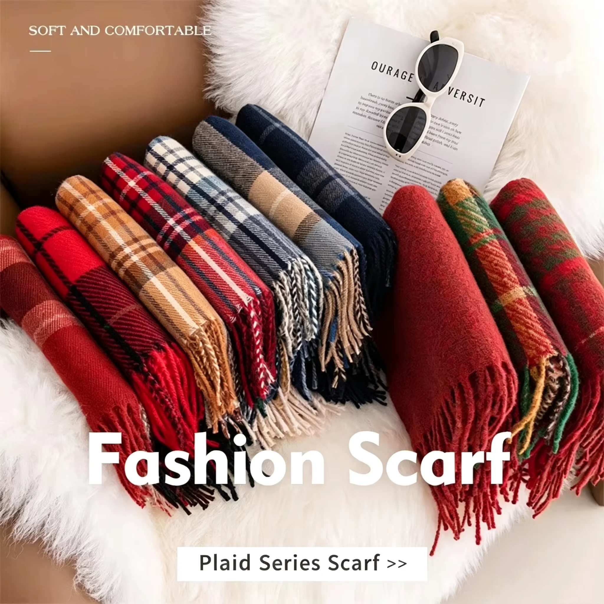 Neue Imitation Kaschmir Plaid Schal frauen Winter High-end-Mode Einfache Medium und Lange Warme Schal