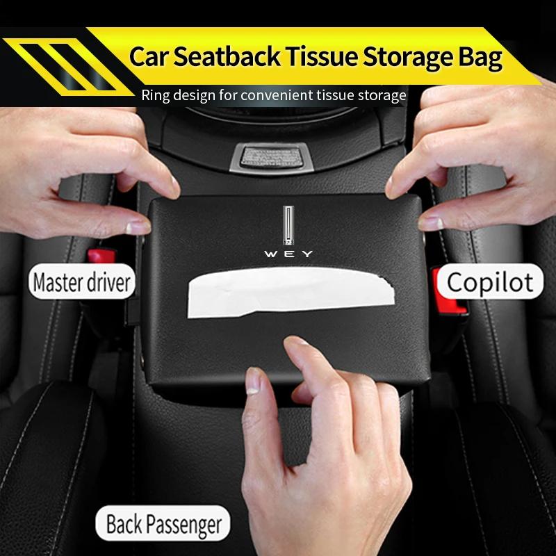 

Car Center Console Tissue Box Auto Seat Back Tissue Storage Case For WEY Tank 500 Macchiato Coffee 01 02 2021-2022