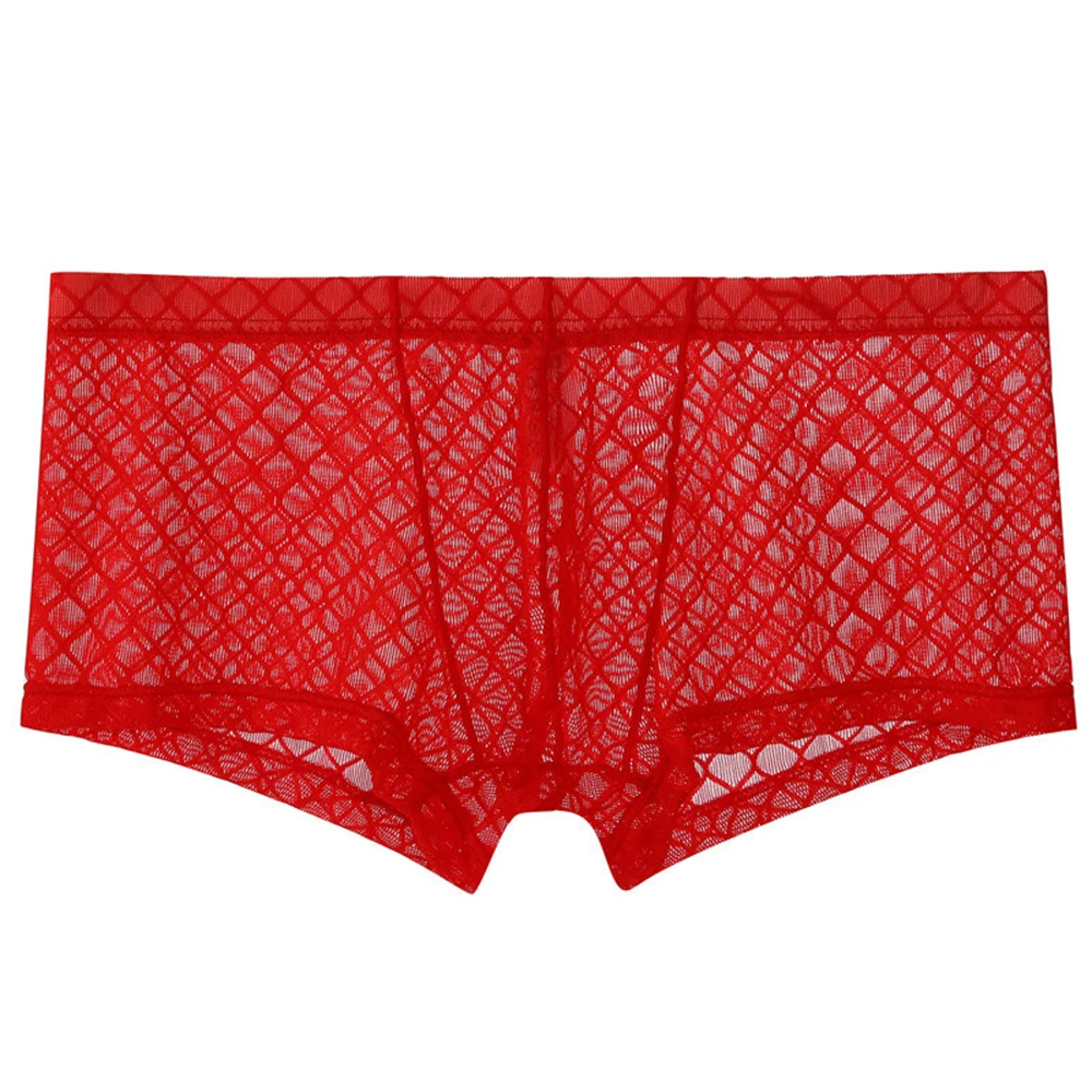 Boxers transparentes sexis para hombre, ropa interior transpirable para hombre, pantalones cortos de malla, bañadores, Boxers y calzoncillos