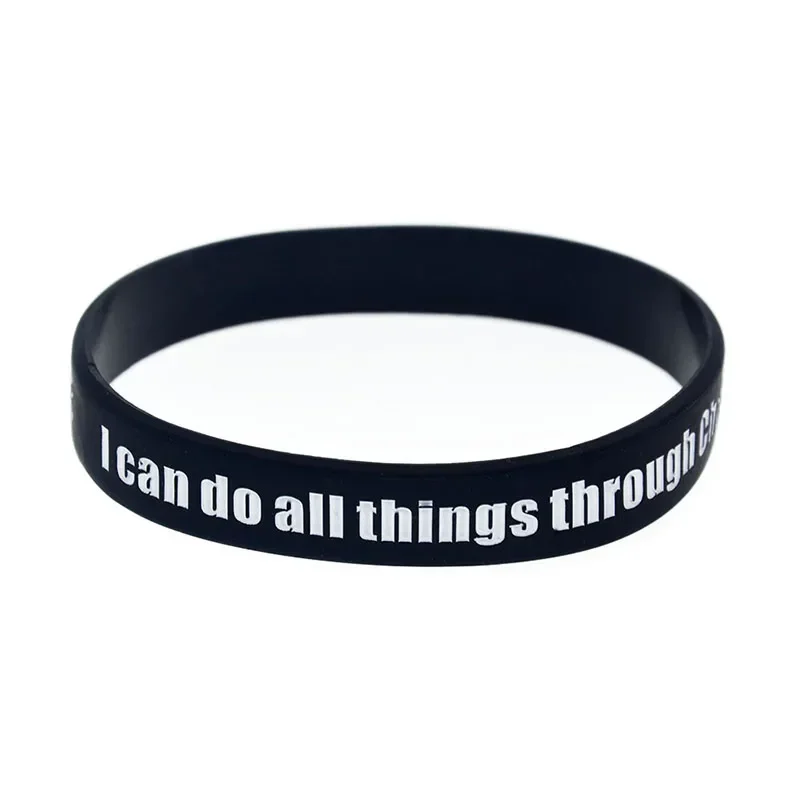 

50 Pcs Jesus Silicone Rubber Wristband I can do all things through christ who strengthens me