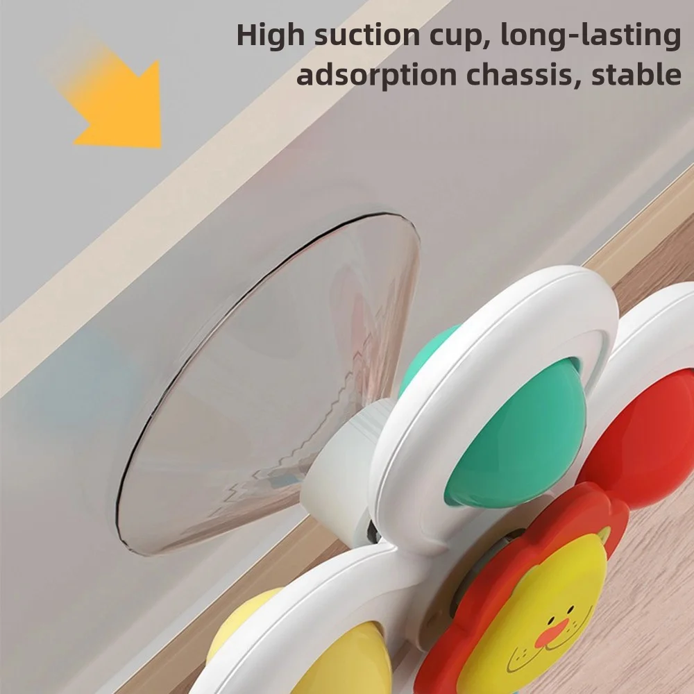 3 pcs Cartoon suction cup for infants and young children, spinning toy, gyro rattle, chewable puzzle for babies aged 1-3 years