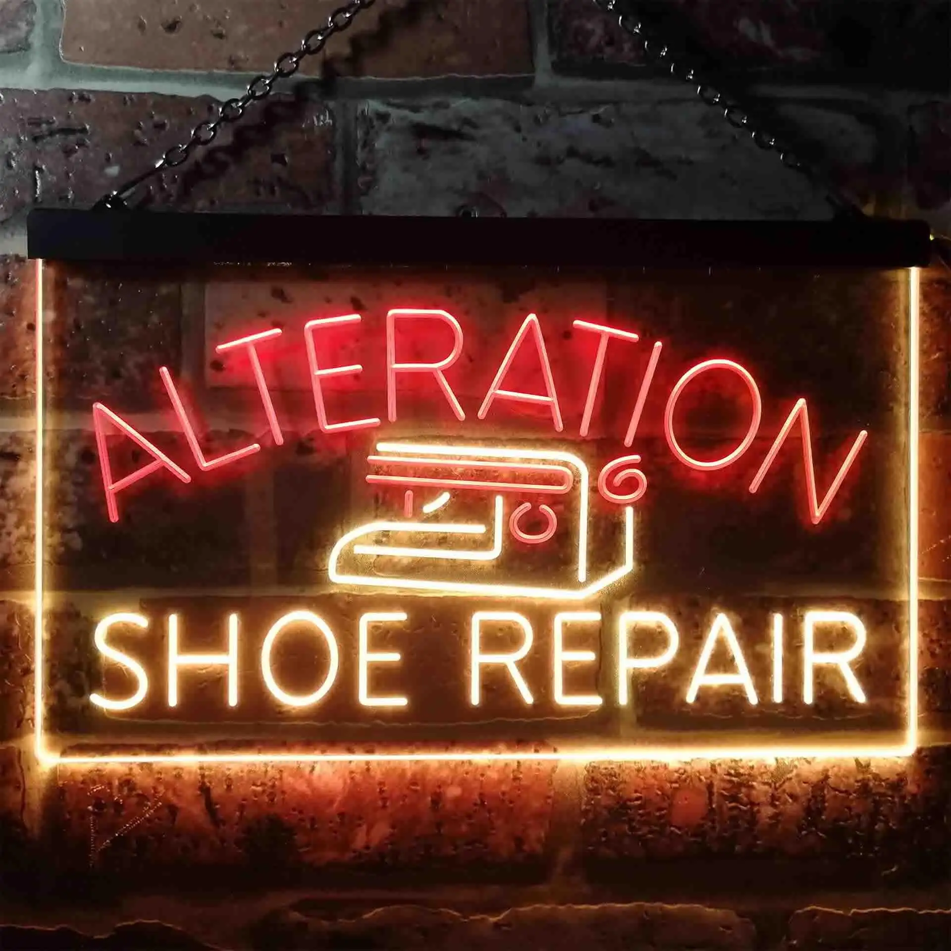 Alteration Shoe Repair Dual Color Led Neon Sign st6-i3501