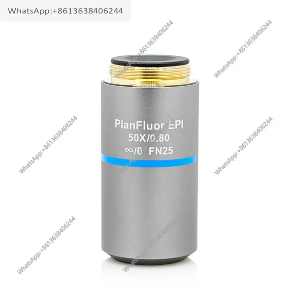 Objectif téléobjectif fluorescent à grande ouverture numérique infinie semi-apochromatique à champ plat Plan Fluor50X (NA0.8 WD1mm)