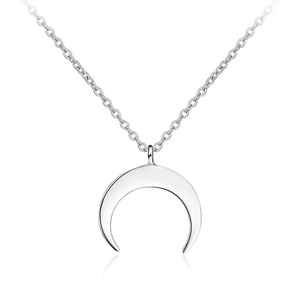 2024 New Delicate Moon Pendant Necklace Curved Crescent Chokers For Women Ladies Girl Fashion Jewelry Gifts