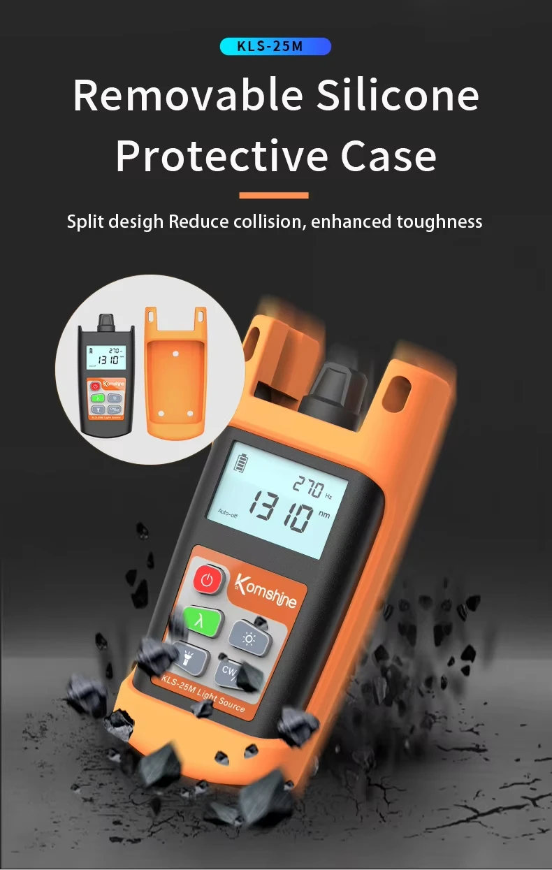 KLS-25M Optic Power Meter Fiber Optic Laser Source SM 850/1300nm SM 1310/1550nm Optical Light Source Tester LED Function