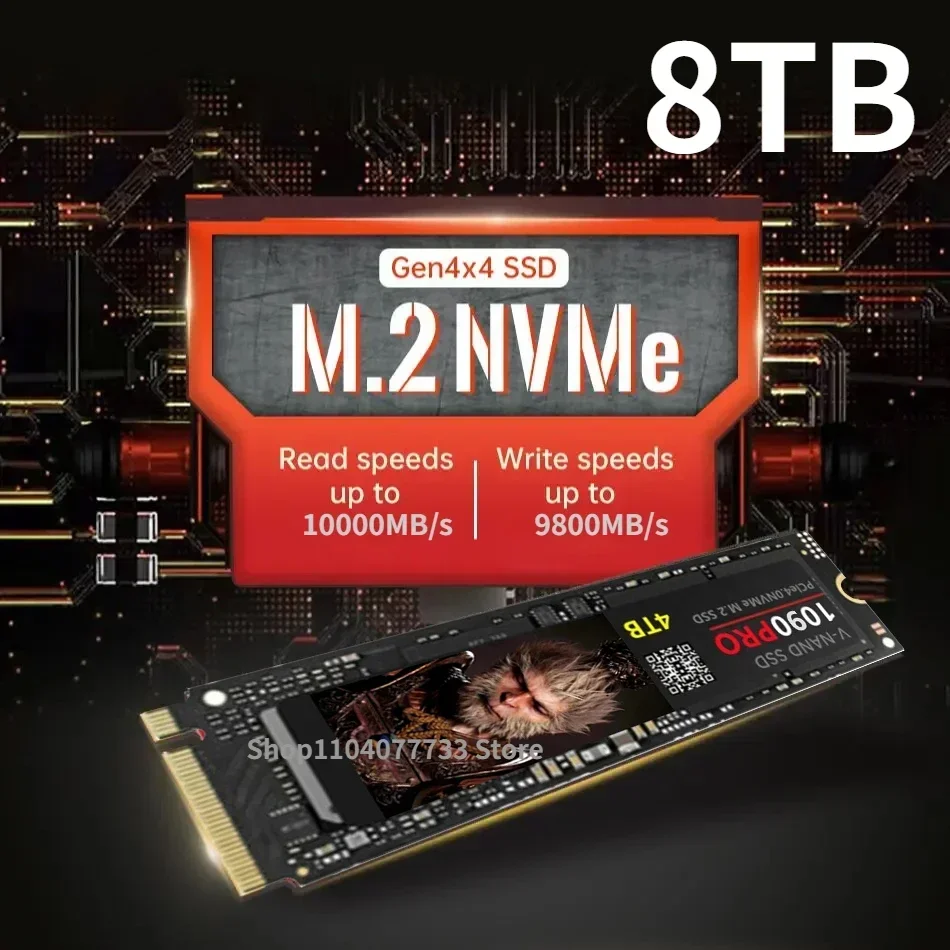 

New 1090PRO 8TB 4TB 2TB 1TB SSD Internal Solid State Drive M.2 2280 PCIe Gen4.0 x 4 Hard Disk NVMe for PS5 Laptop Desktop PC PS4