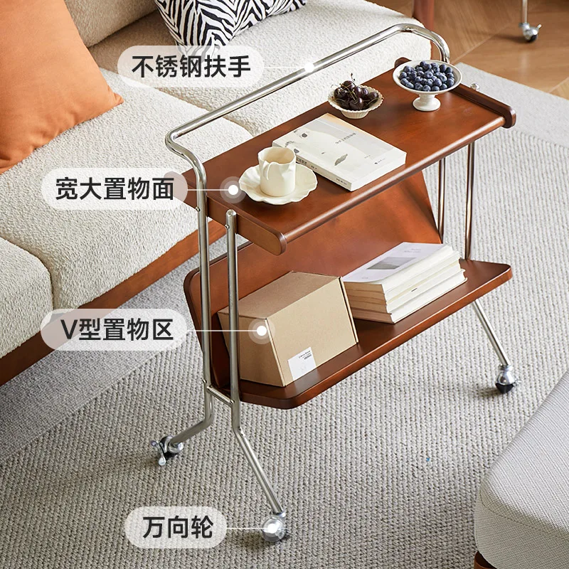 الفرنسية الرجعية طاولة جانبية متنقلة طاولة صغيرة غرفة المعيشة طاولة القهوة أريكة خزانة جانبية غرفة نوم المنزل السرير الجانب الرف #3