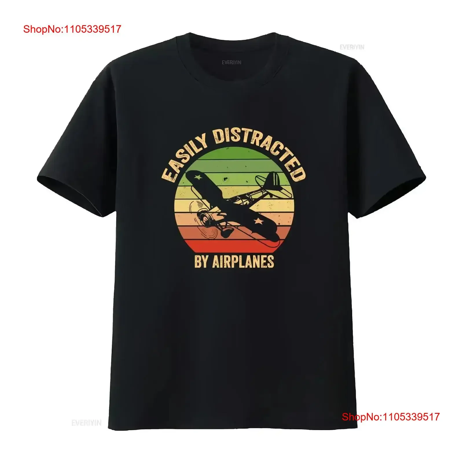 Easily Distracted by Airplanes Retro Vintage Plane For Pilot Fathers Day T Shirt Airplane Lover Aviation Funny Washed vintage