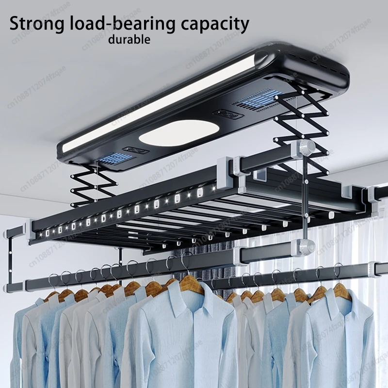 Balcony Ultra-thin Aluminum Alloy Foldable Retractable Electric Smart Clothes Drying Rack Multifunctional Clothes Drying Rack