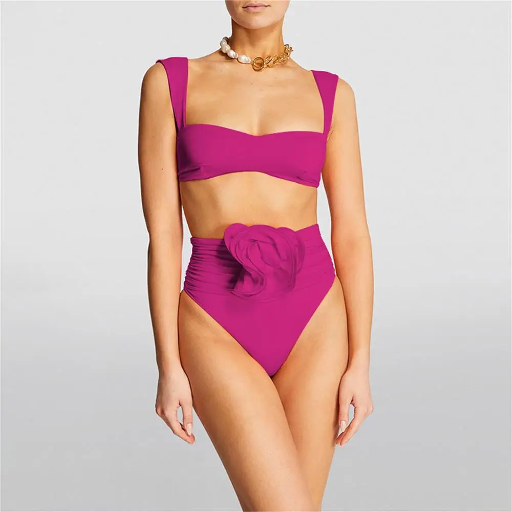 2025 Set bikini floreale Costume da bagno donna Bikini a vita alta Bikini push up Costume da bagno sexy Beachwear Stampa Biquini Spiaggia femminile