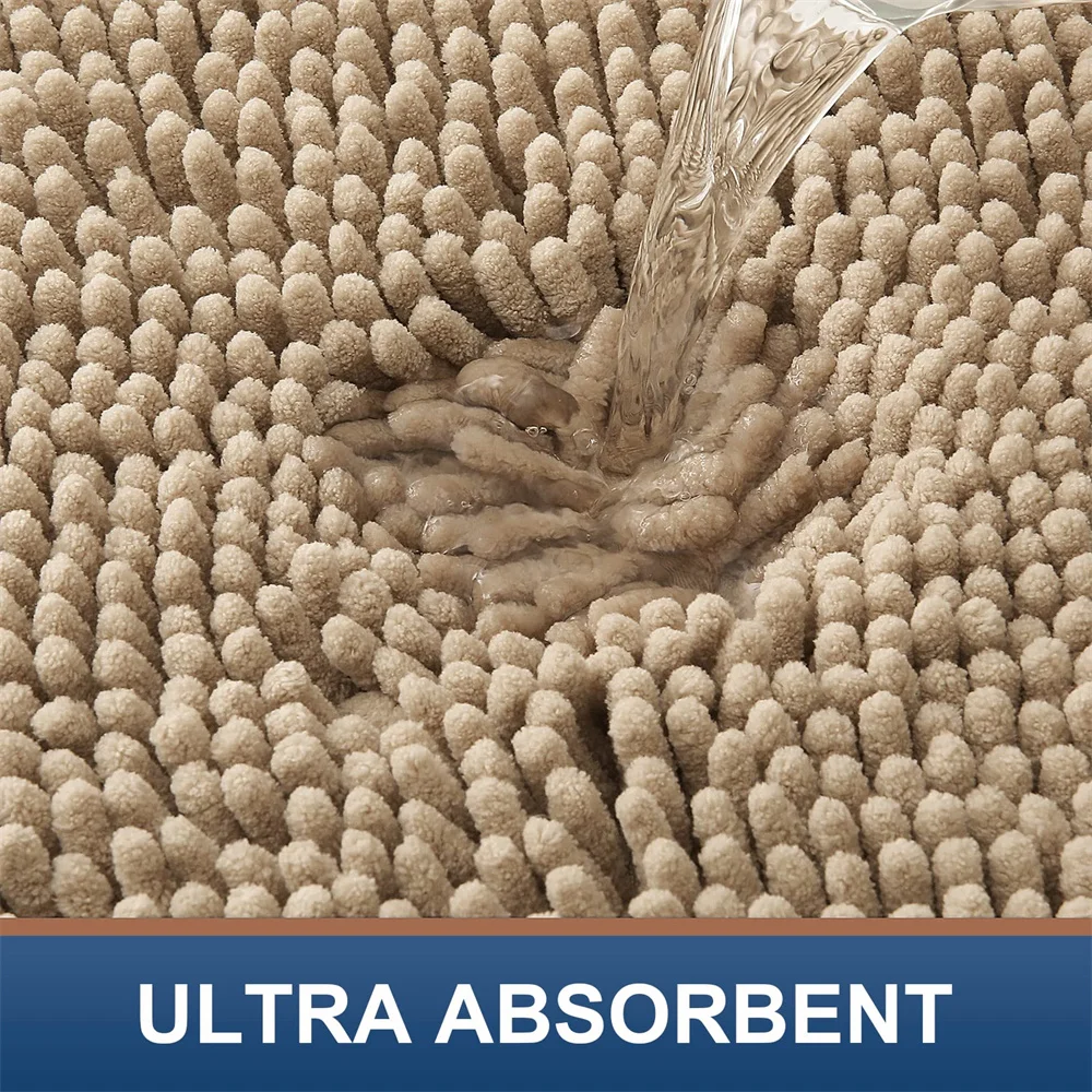 Luxury Chenille Rugs Absorbent Extra Soft Plush Bath Mat Machine Washable Non slip Bathroom Carpet Suitable Bathtubs Showers Mat
