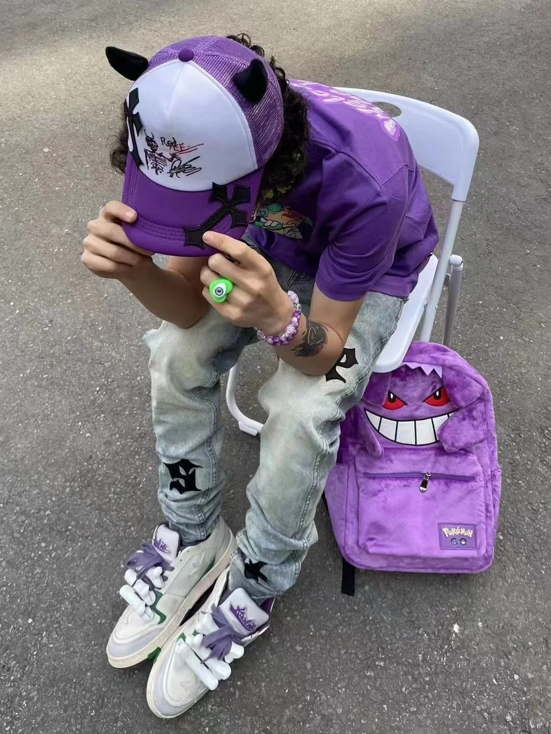 Pokemon Gengar Y2k Backpack Men Women Mobile Coin Purse Children Toy Doll Christmas Phone Key Storage Bag Birthday Present