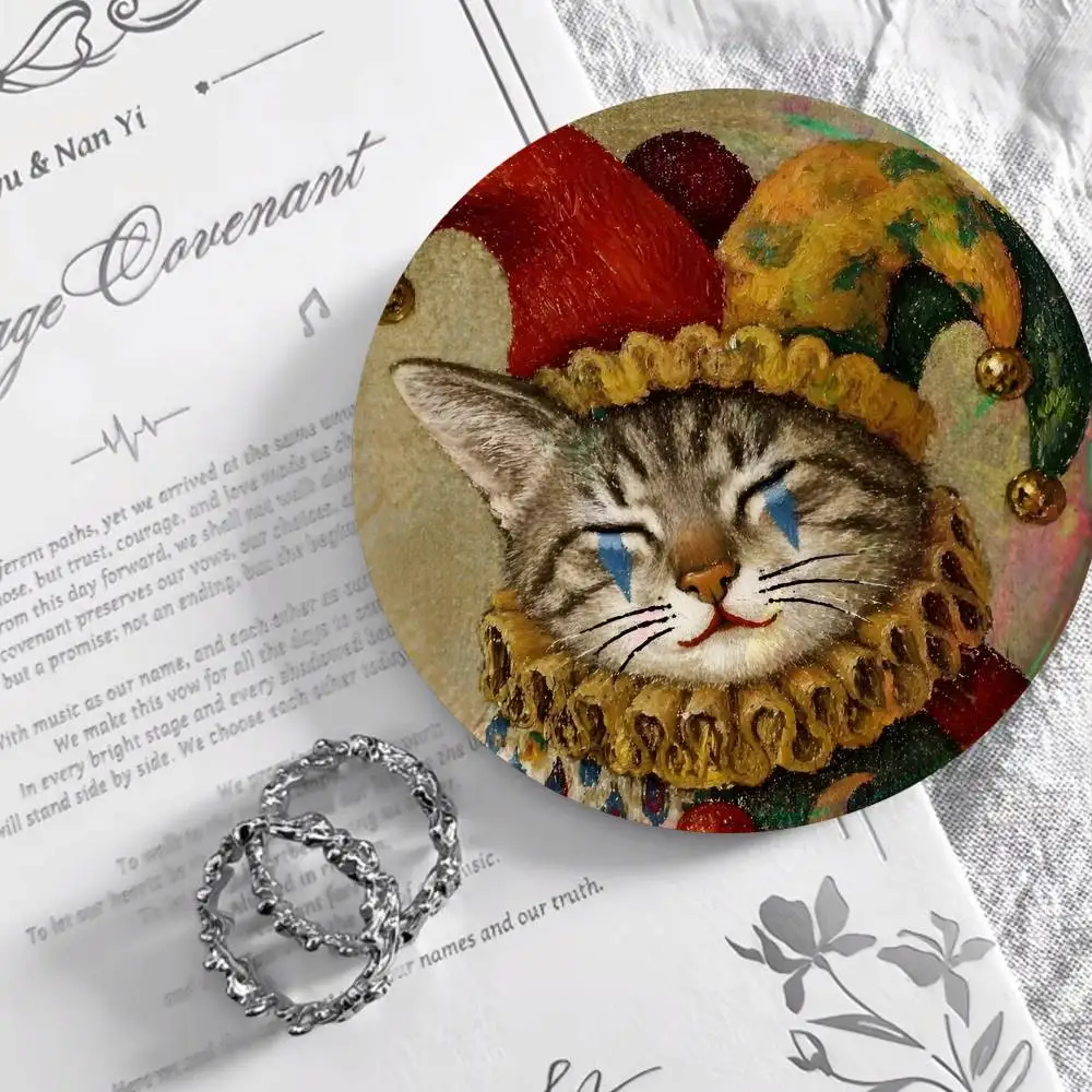 Clown Cat Round Badge Creative Brooch Clothing Backpack Accessories Lapel Pin