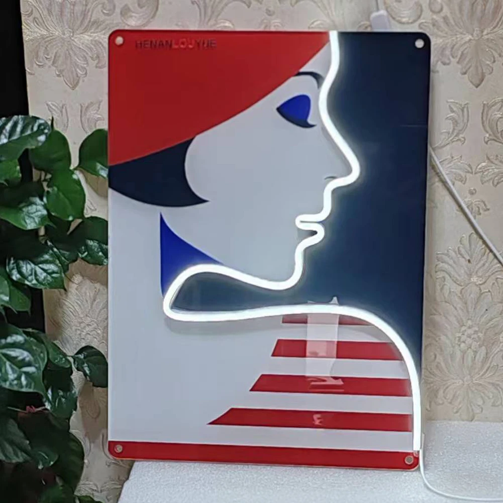 LOGOBO-Enseignes Néon LED pour Décoration Murale, Image de miles Imprimée UV, Économe en Massage, pour Mur de Chambre à Coucher, Facile à Installer