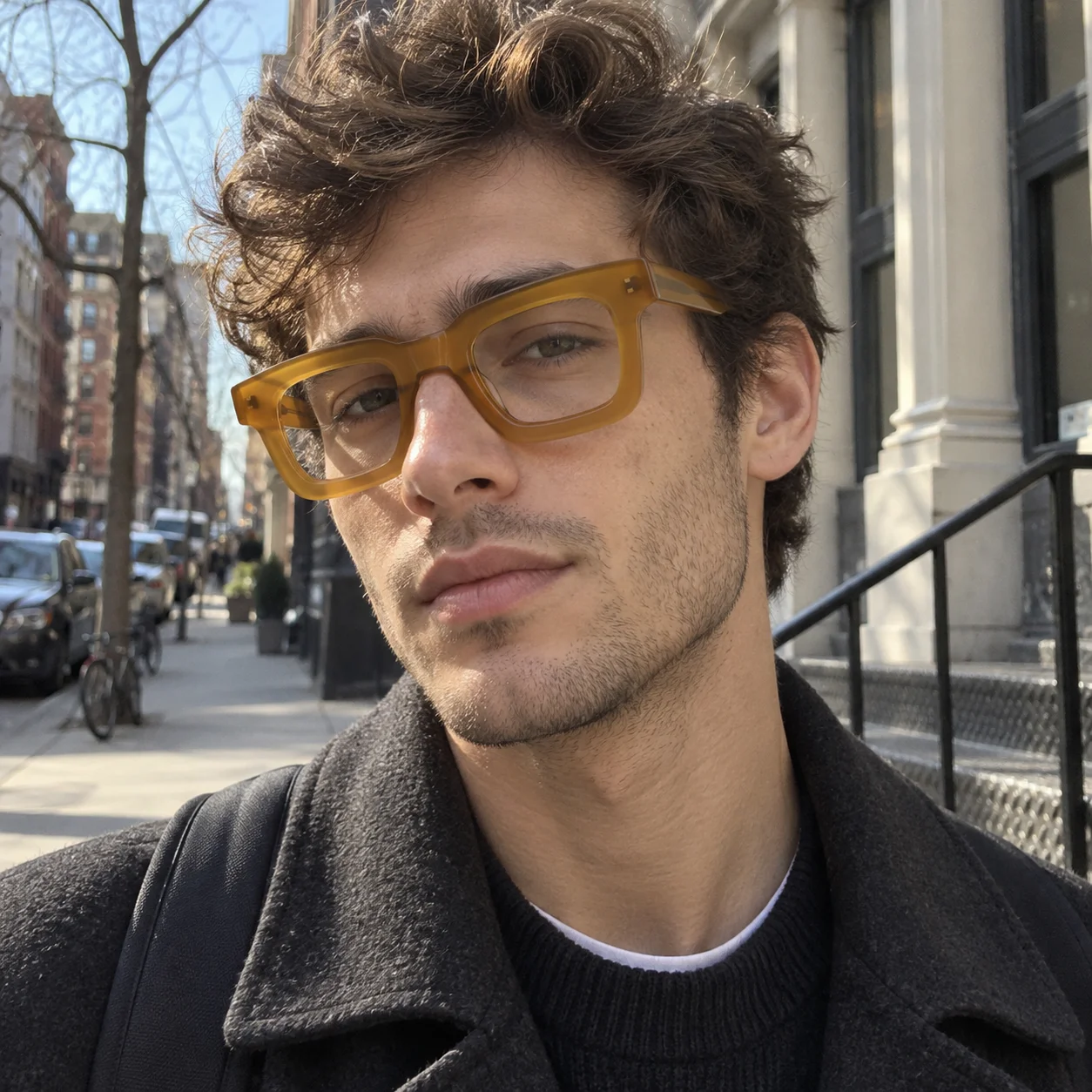 HONKAN Acetate Glasses Frame Unisex Avant-Garde Thick Square Optical Spectacles Reading Glasses Handcrafted Prescription Eyewear