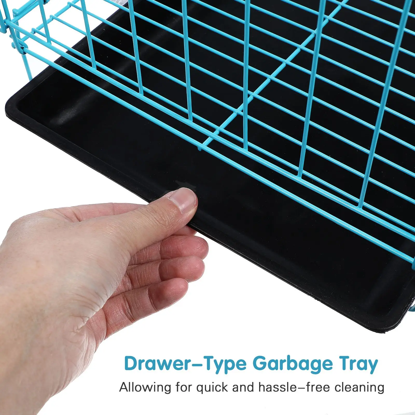 

Dog Folding Cage Blue Pet Carrier Collapsible Small Animal Outdoor Large Playpen Indoor Rabbit