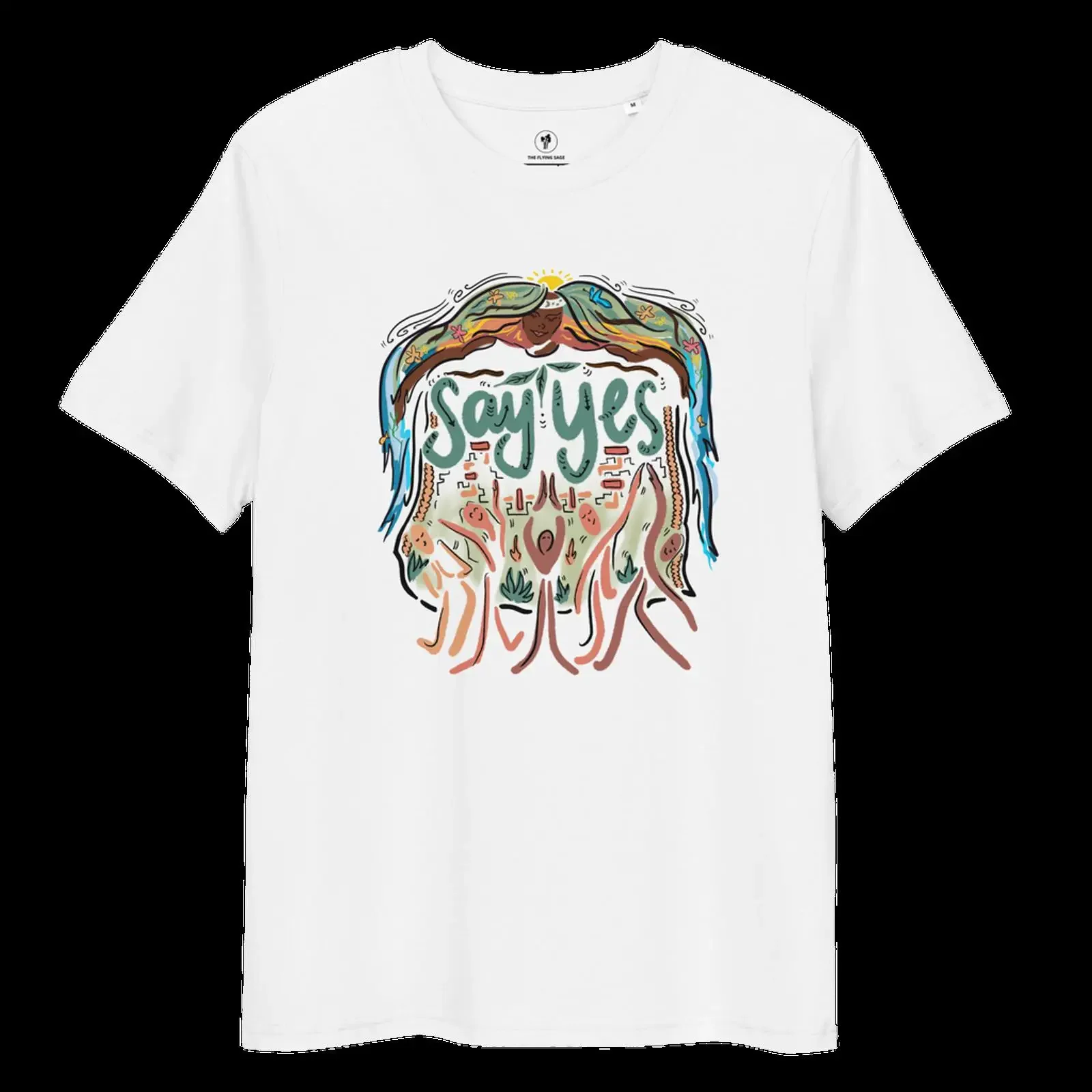 Say Yes T Shirt The Flying Sage vintage Washed Breathable Stretched Soft designer clothes homme Slightly Versatile fashion